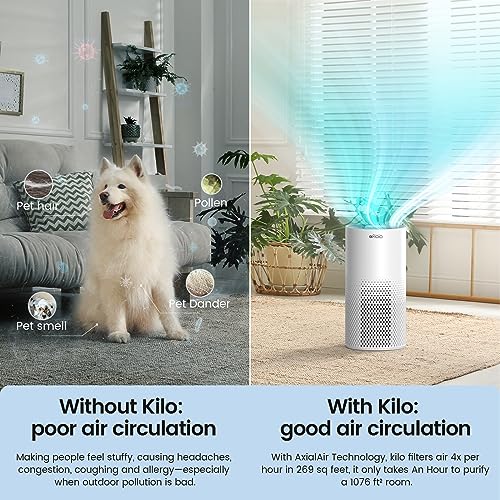 Afloia Air Purifiers for Home Large Room Up to 1076 Ft², H13 True HEPA Air Purifiers for Bedroom