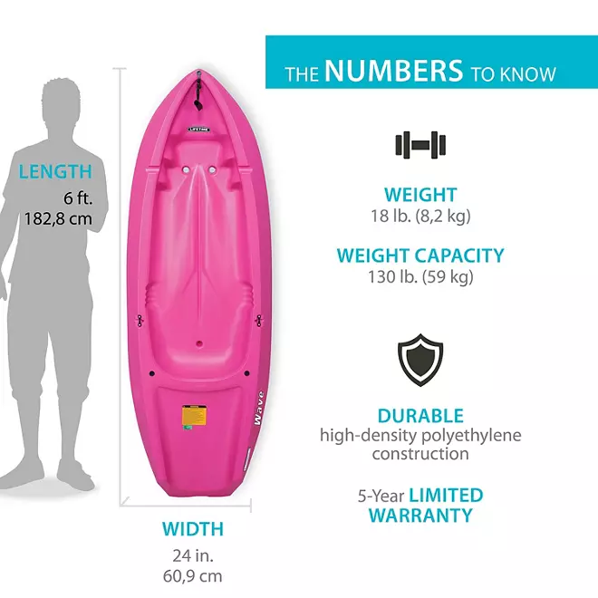 2025 Lifetime Wave 6' Youth Kayak Paddle Included