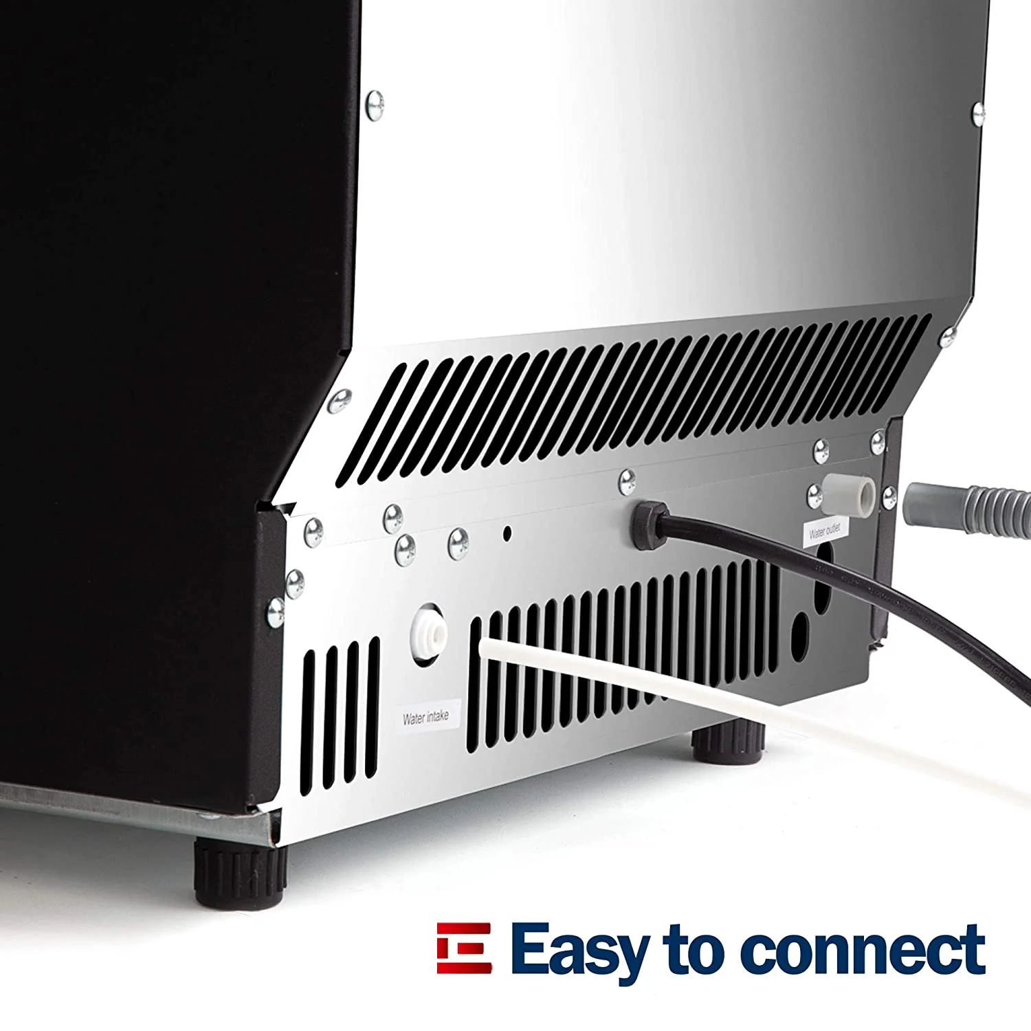 2025 Euhomy Commercial Ice Machine, 2 Way Water Supply 100lbs/24H Stainless Steel Under Counter ice Machine with 33lbs Capacity