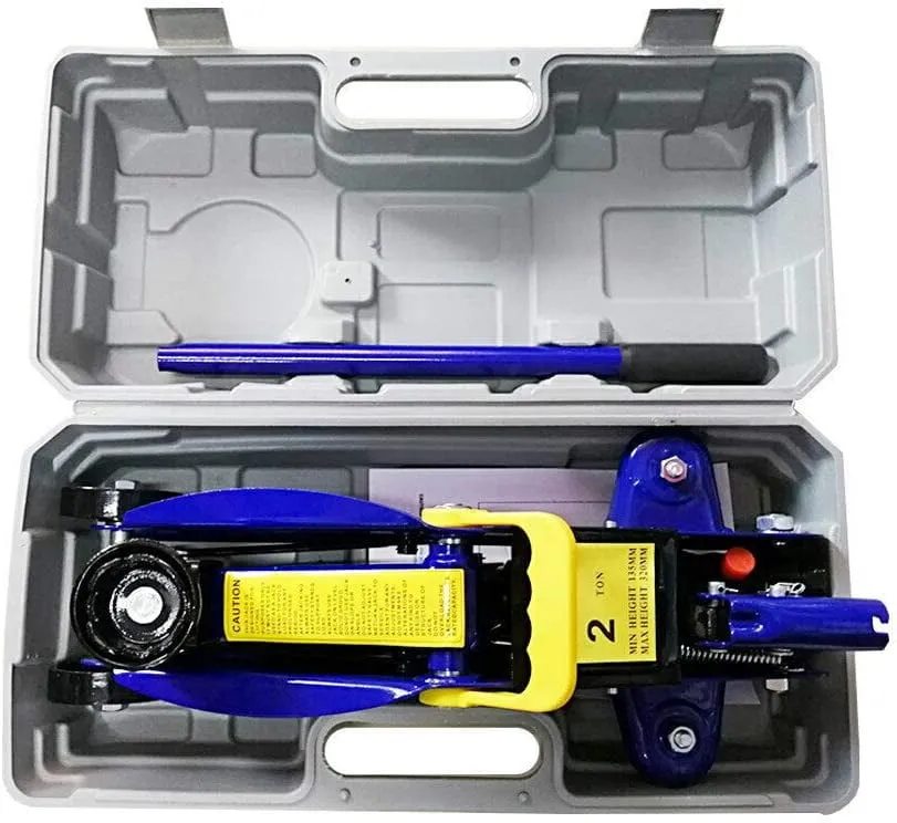 2T Floor Jack Car Trolley Jack Hydraulic Jack Quick Lift Jack with 2pcs Axle Stands 3 Ton