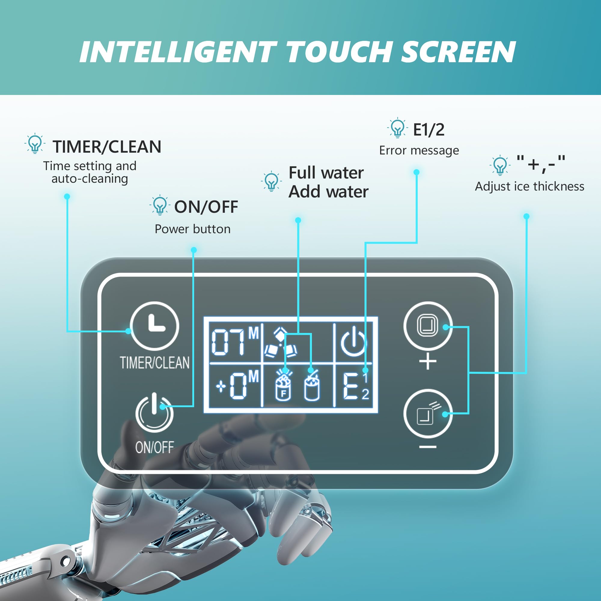 EUHOMY Ice Cube Maker Machine Countertop, 45Lbs/Day