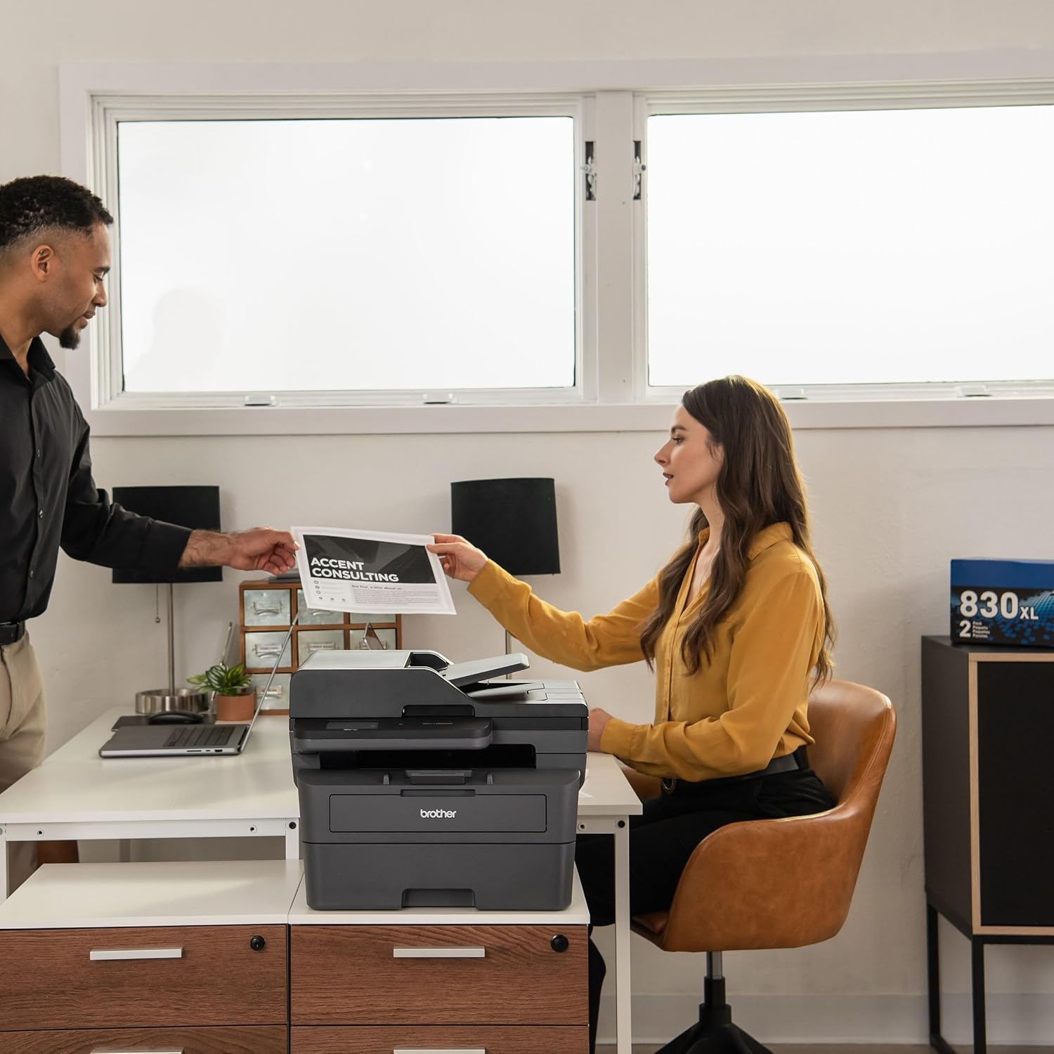 Mfc-L2820Dw Wireless Monochrome All-In-One Printer