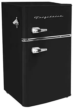 2025 EFR840-RED 3.2 Cu Ft Red 2 Door Retro Bar Fridge with Side Bottle Opener