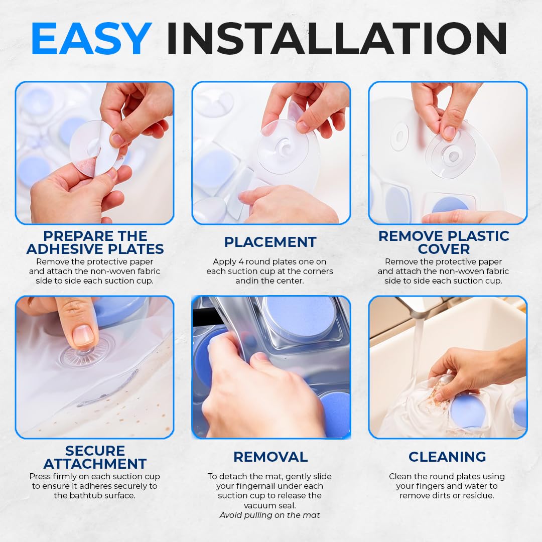 SereneLife Bubble Bath Mat, Non-Slip Bathtub Mat with Remote Control