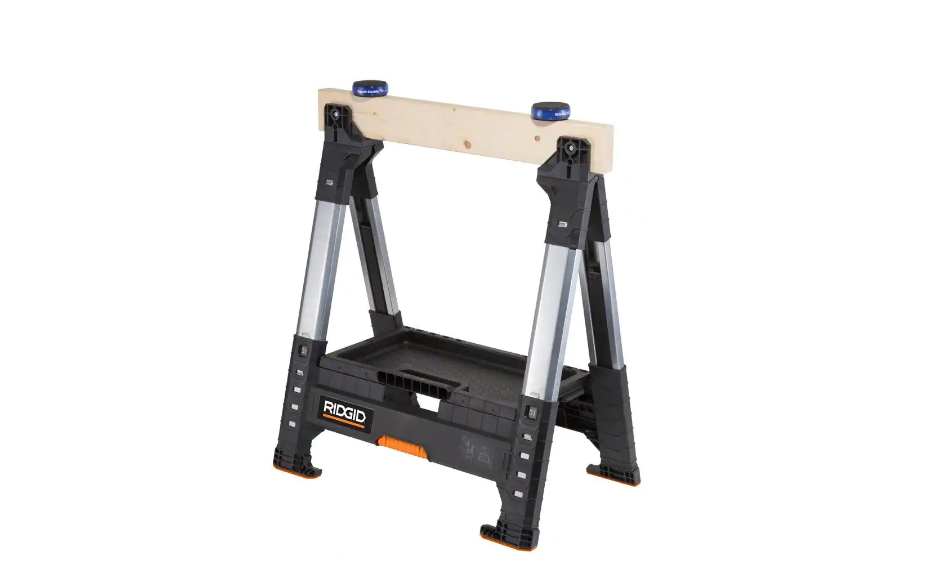 230710 32 in. Polypropylene Folding Sawhorse with Adjustable Metal Legs