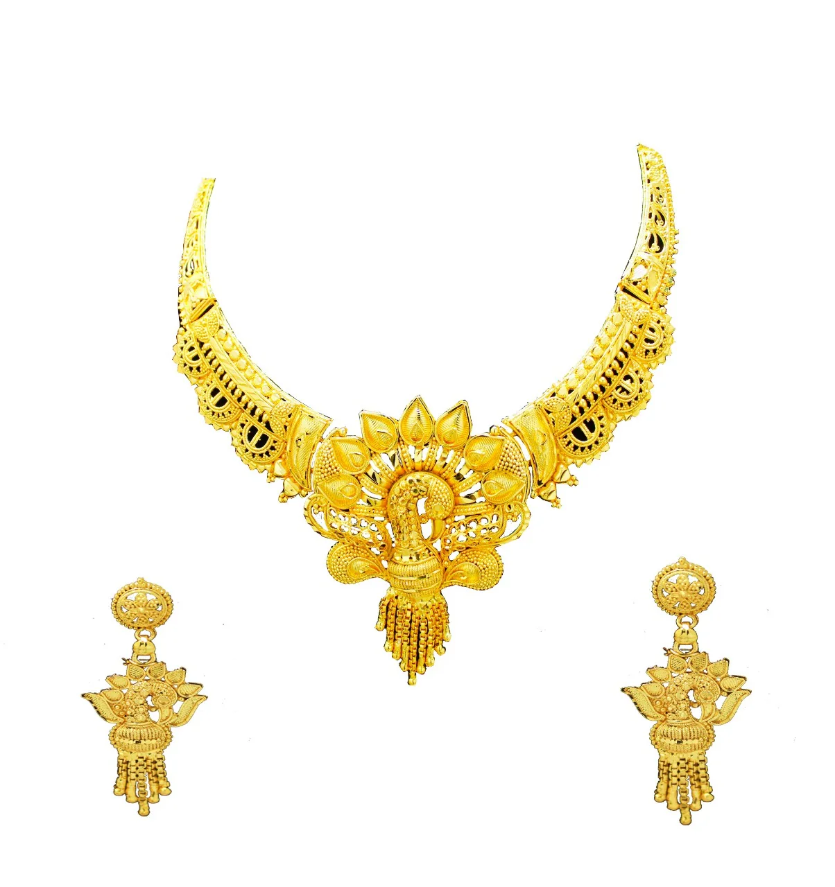 Trendy Golden Plated Necklace Set for Women and Girls