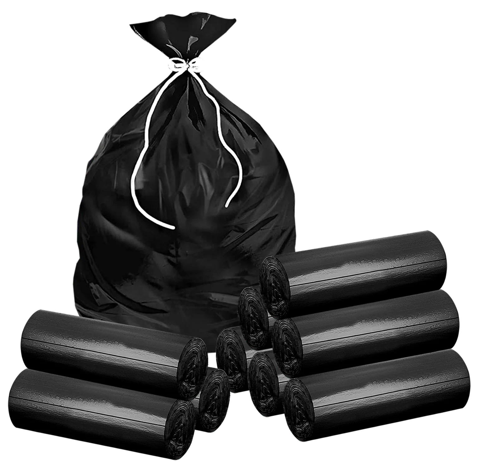 JDX Big Wig Oxo-biodegradable Disposable Black Garbage Dustbin Trash Bags, 17 X 19 Inches Small Size 150 Bags (5 Roll)