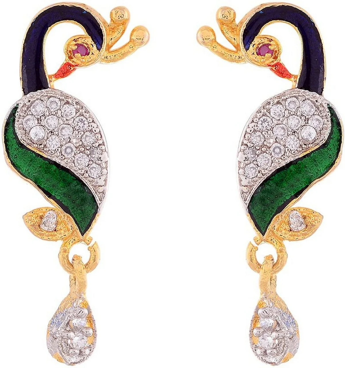 Colorfull Pecock Style American Diamond Studded Mangalsutra Set for Women and Girls