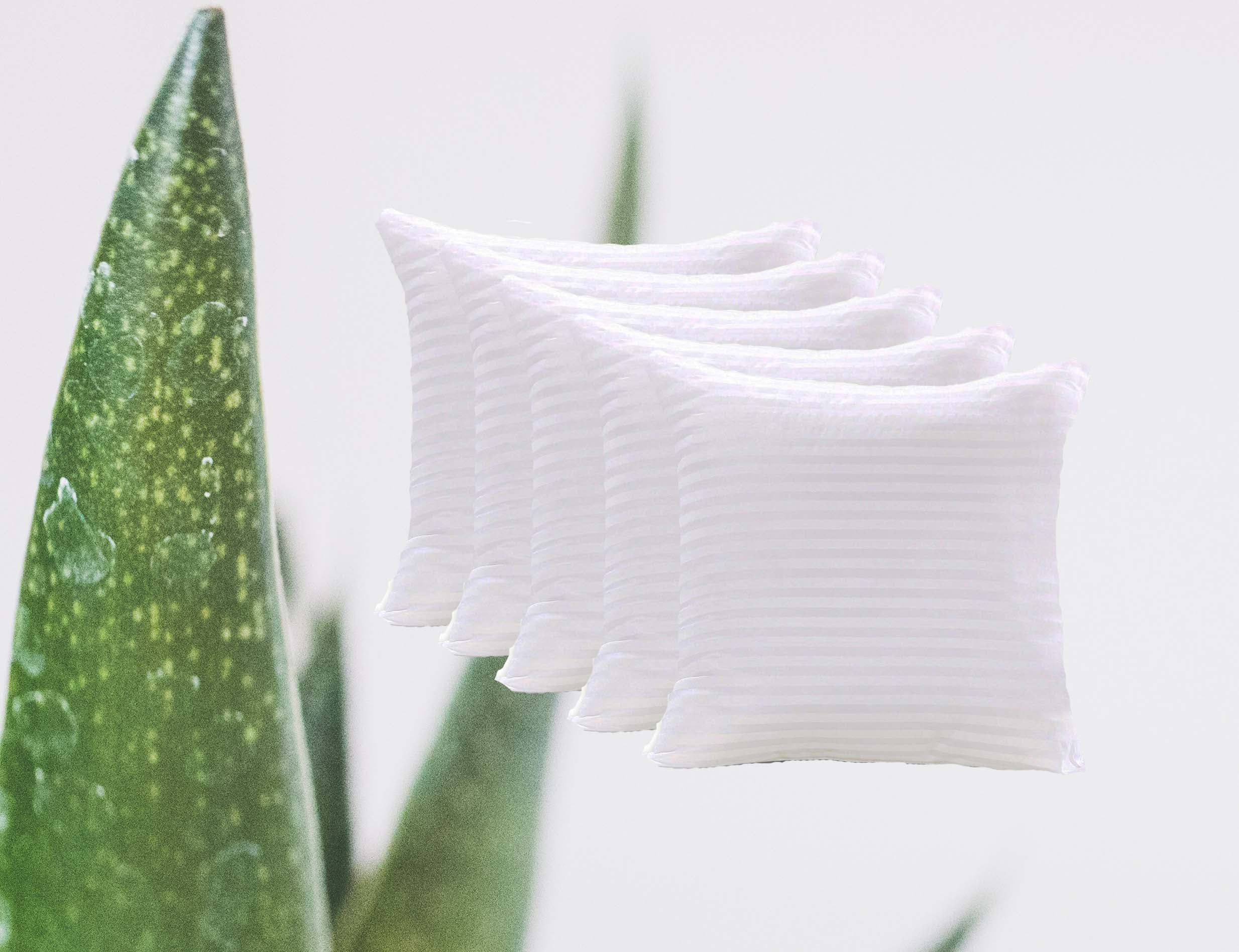 JDX Superb Soft Quantity Microfiber Satin Striped Cushion Filler, Set of 5- White