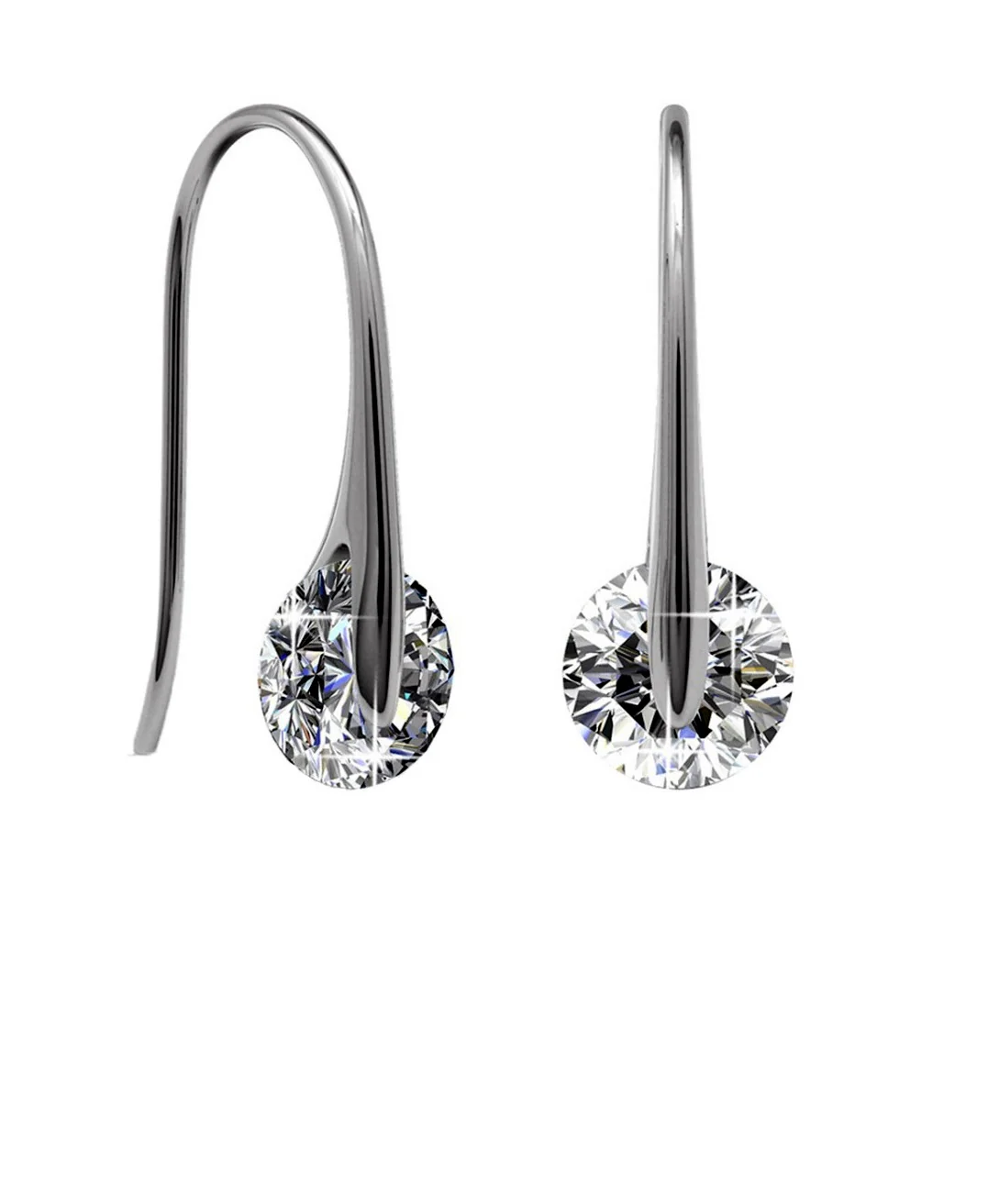 Elegant Silver-Plated American Diamond  Earring Set for Women and Girls