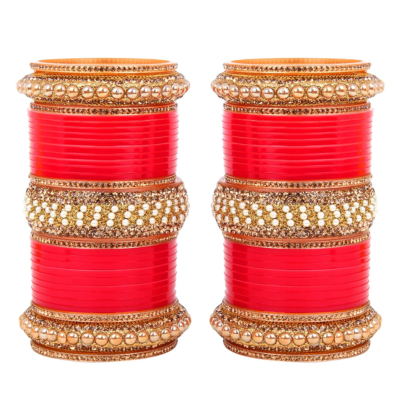 Red Designer Chooda Bridal Punjabi Chura Women Fashion Jewellery Dulhan Choora Set