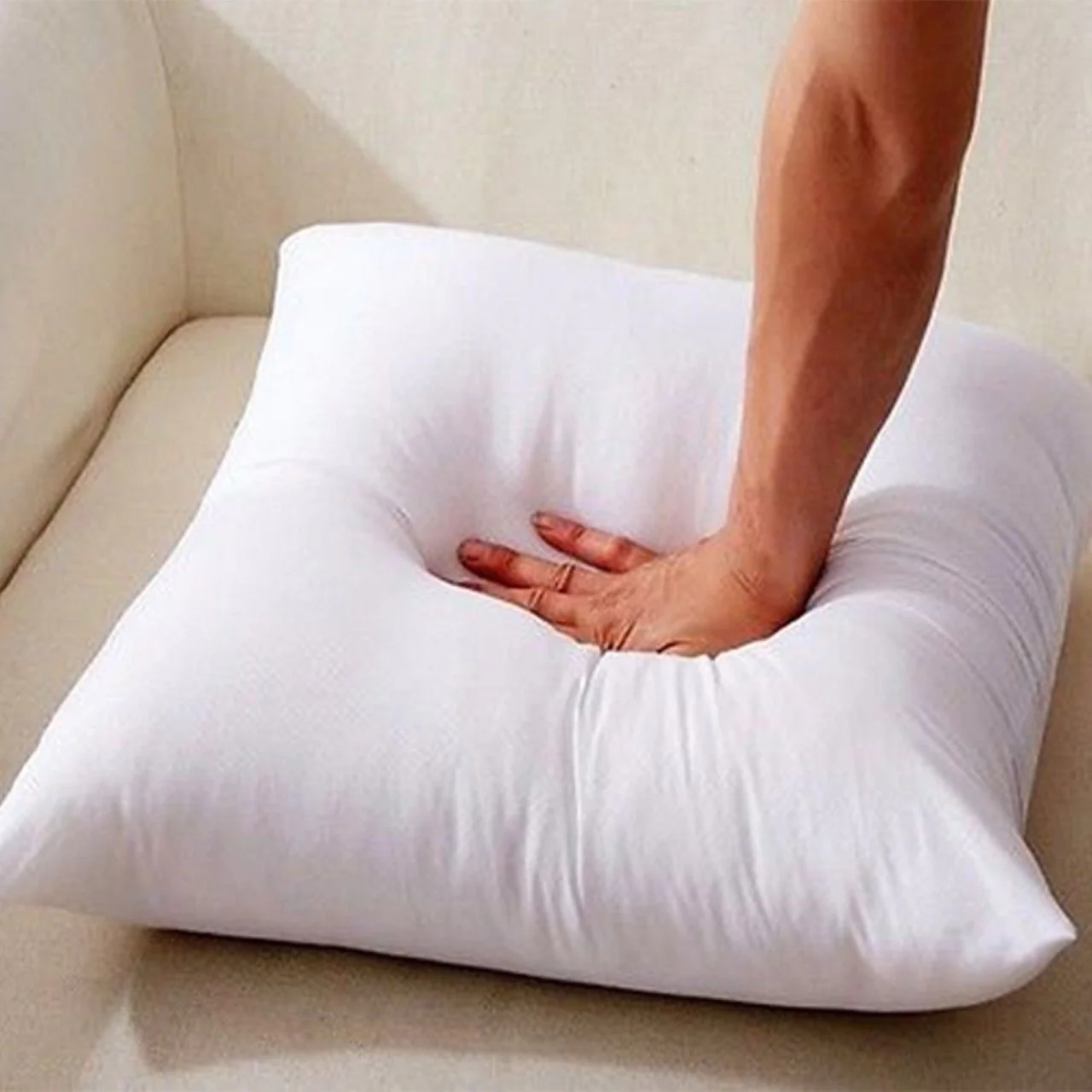 High Quality and Best Fiber Soft Cushion (White) Good Size (12x12 Inches)