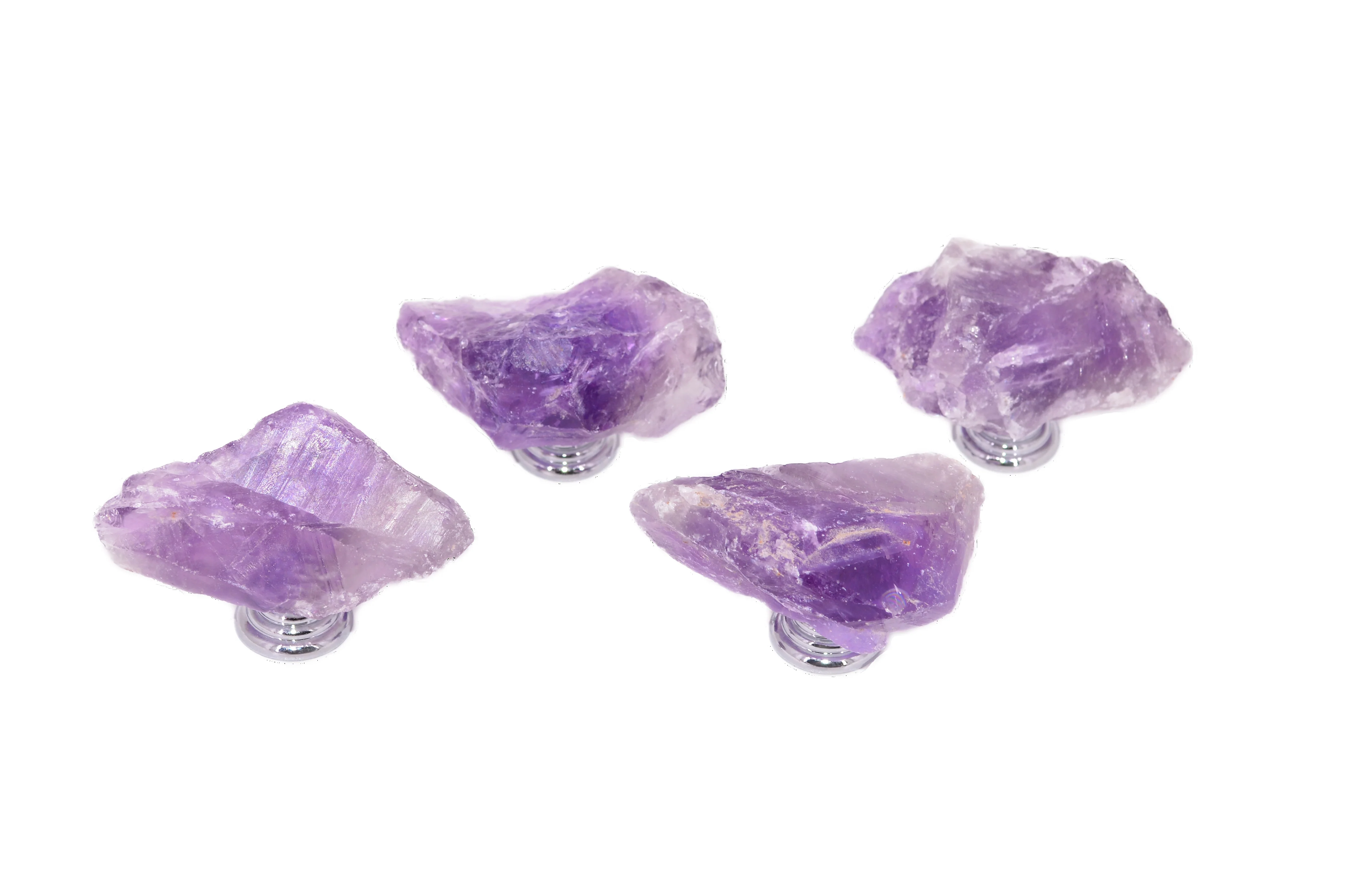 Rough-Cut Amethyst Crystal Knobs Cabinet Cupboard Handle Pull Cabinet Hardware