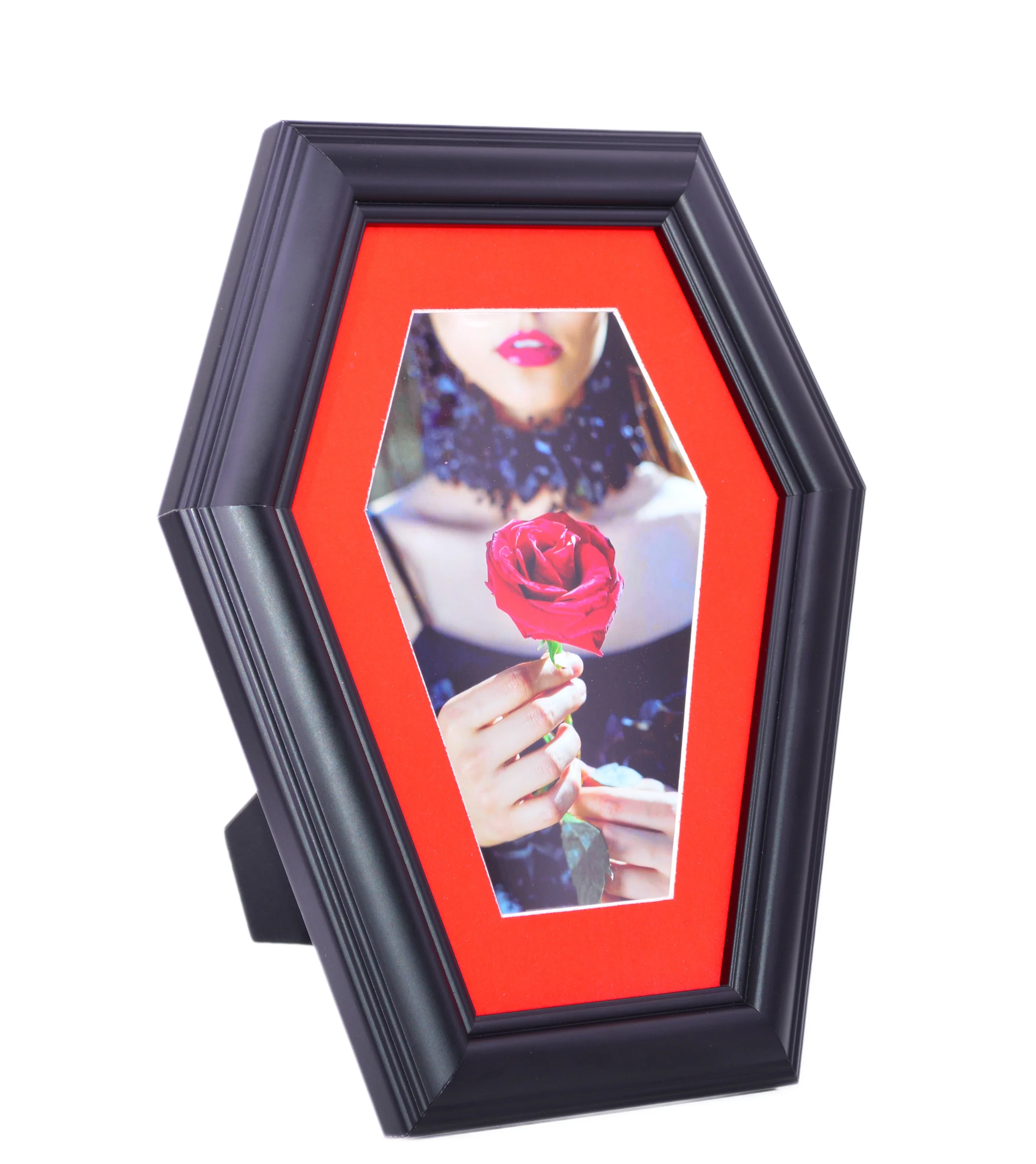 Gothic Coffin Shaped Picture Frame Home Decor 5x7 images, Hanging or Tabletop