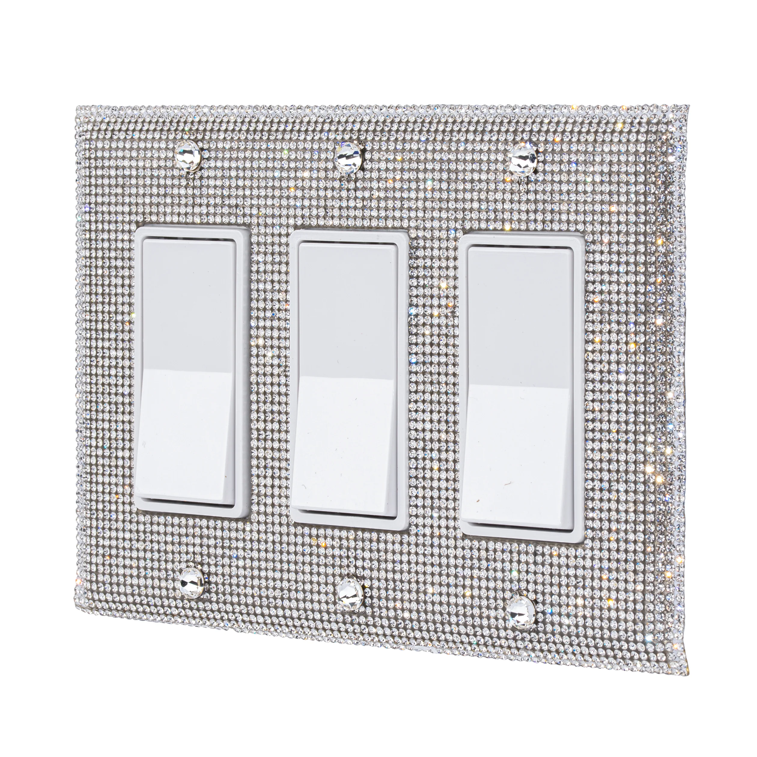 Bling Rhinestone Wall Plate Cover Triple (3 gang)