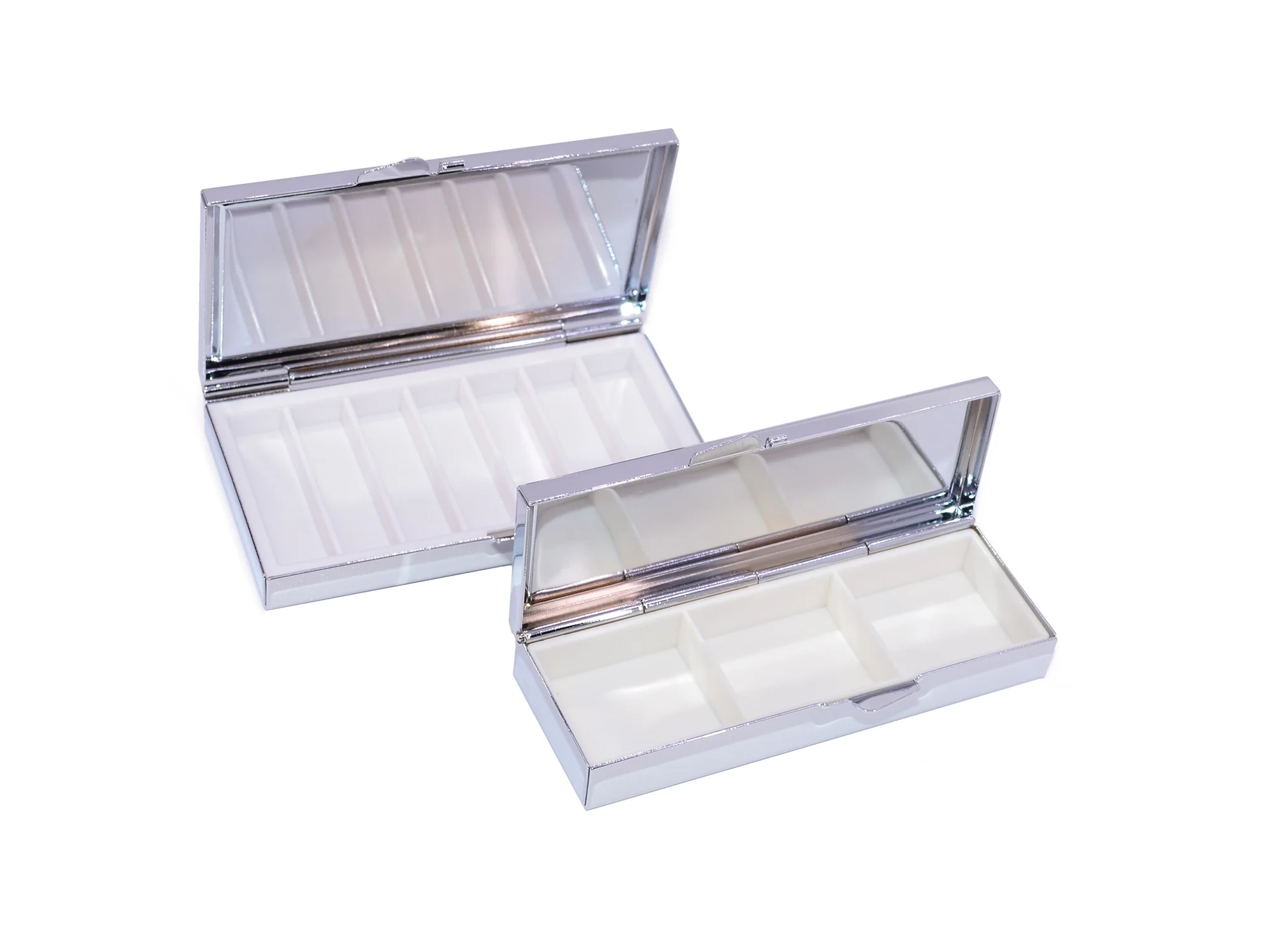 Two (2) Bling Pill Boxes/Bedazzled Pill Container/Glam Pill Case Crystal Rhinestones, Various slots (Set of 2)