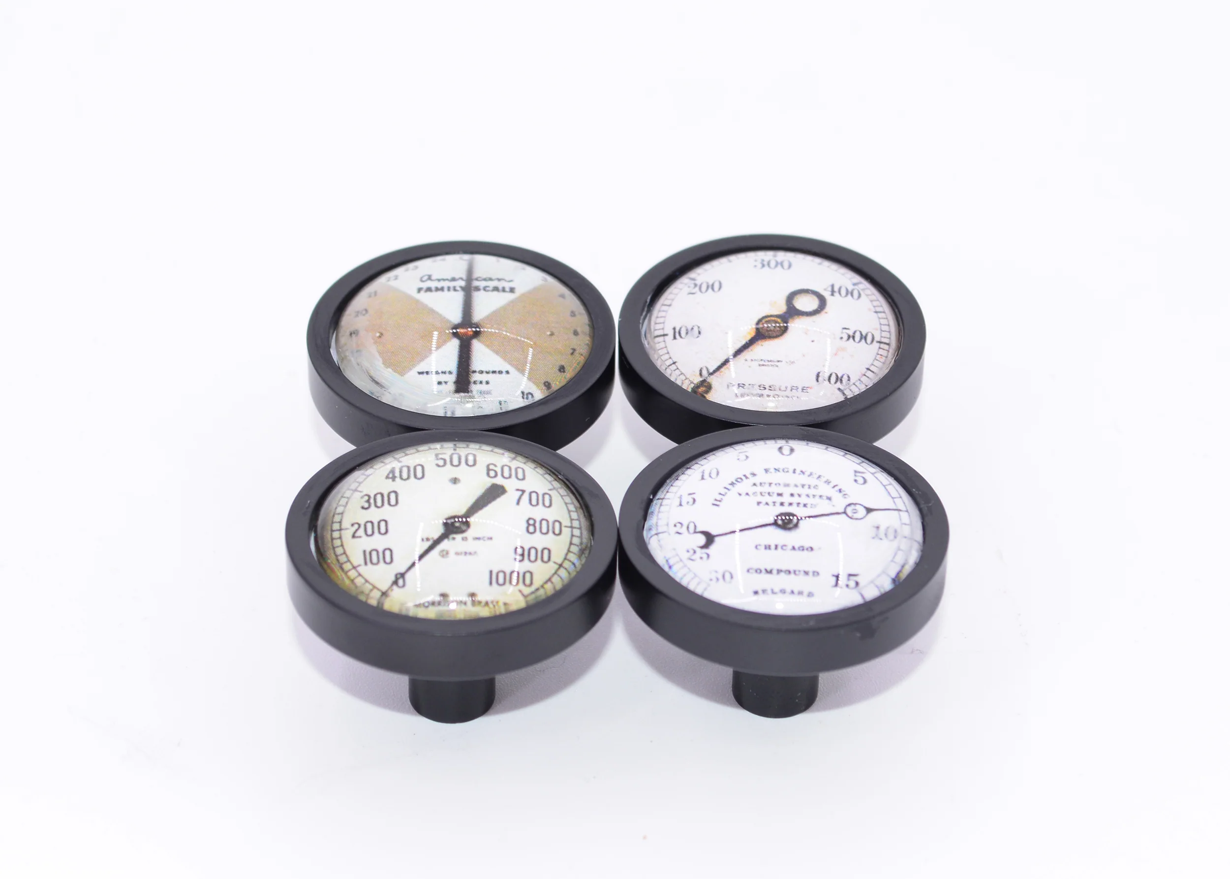 Antique Steampunk Gauge-Style Drawer and Cabinet Knob Pull Set, Industrial Steampunk