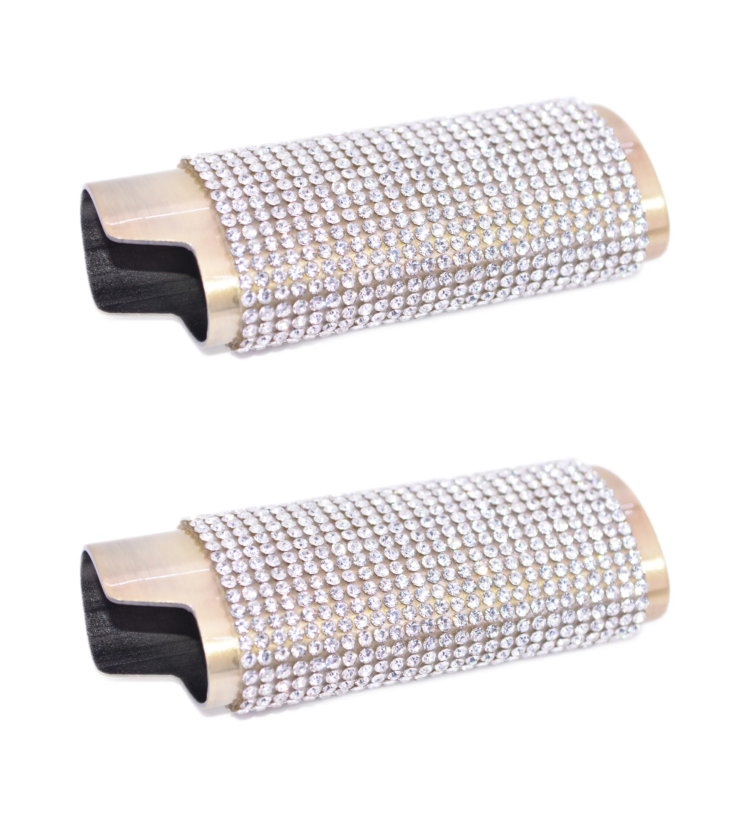 2 (Two) Gold Bling Lighter Case Cover Sleeves with Crystal Rhinestones LS3
