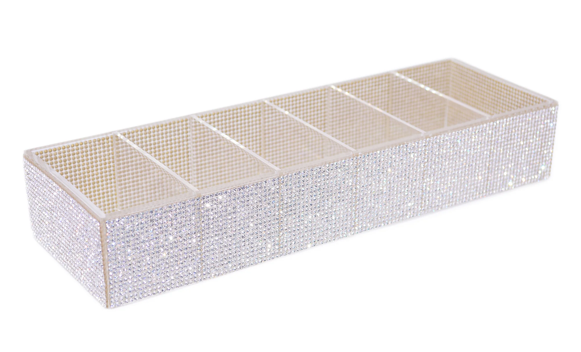 Bling Glam Bedazzled 6 Slotted Makeup Organizer for Storing or Showcasing Lipstick, Nail Polish, or other Cosmetics CT03