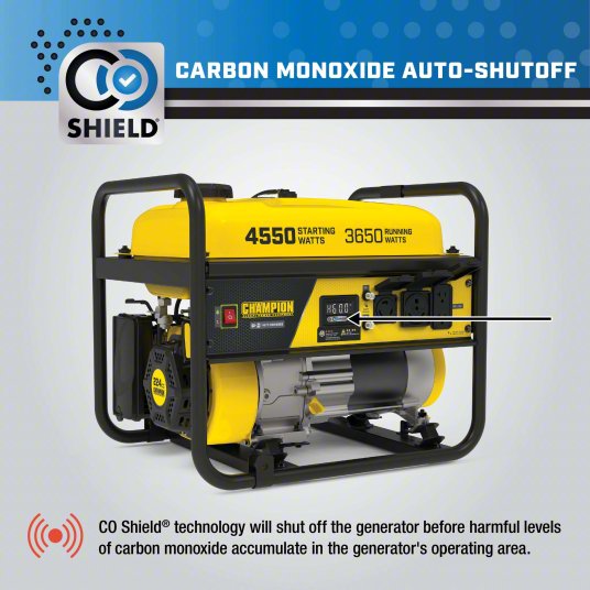 CHAMPION POWER EQUIPMENT Portable Generator: Conventional, Gasoline, 3,650 W Running, 120V AC
