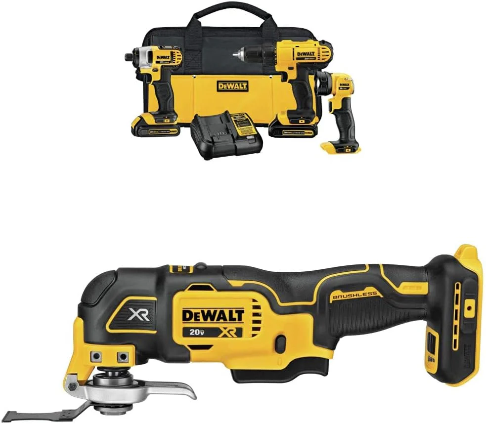 20V MAX Cordless Drill Impact Driver and LED Work Light Portable, Power Tool Combo Kit 3 Tool, 2 Batteries and Charger Included (DCK340C2)