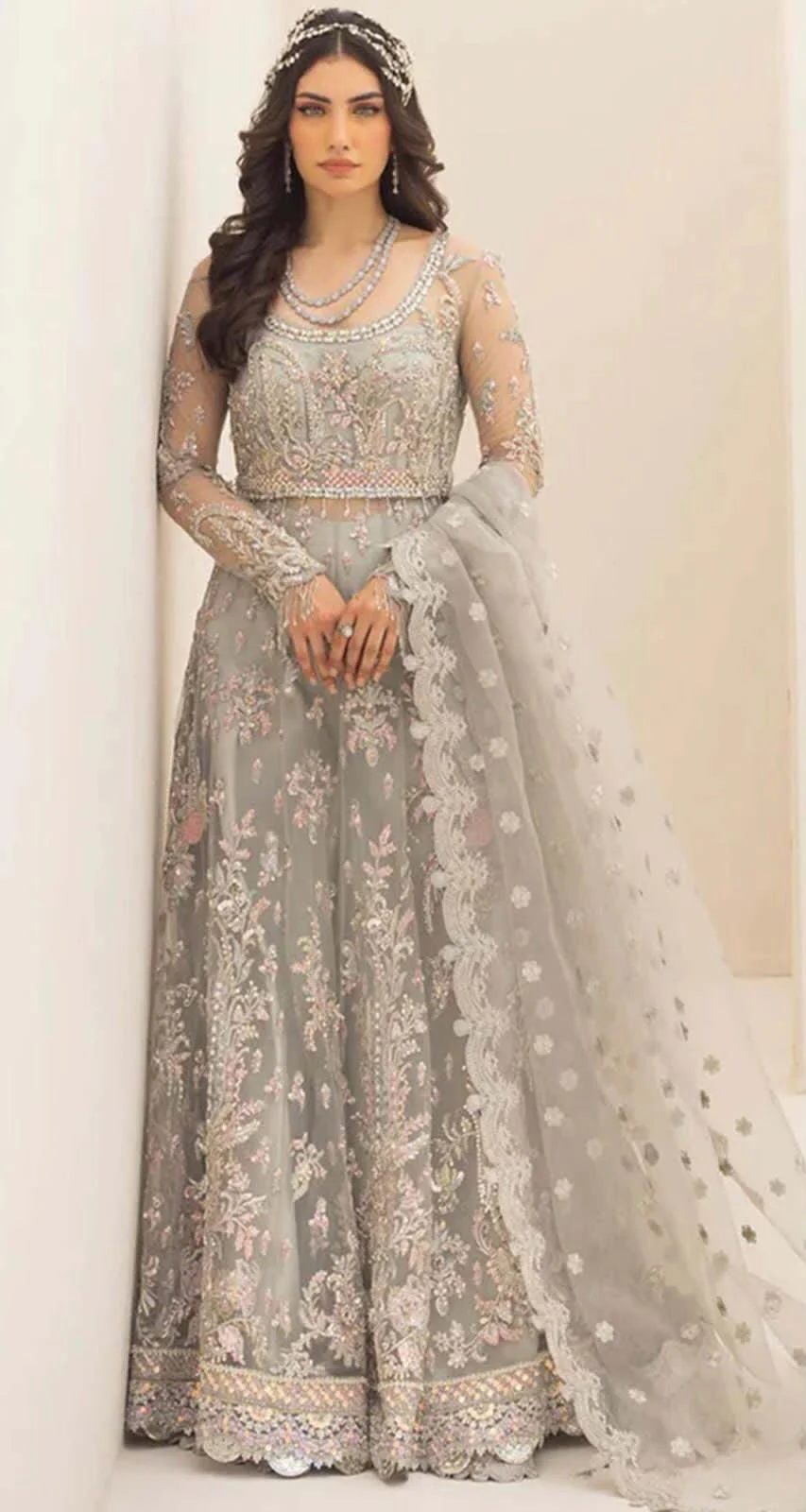 Qalamkar Organza Maxi