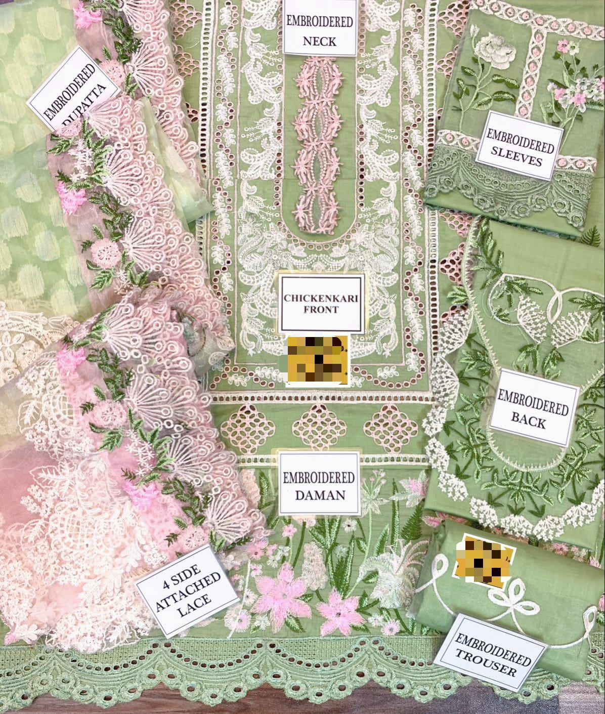 Embroidered Chicken Kari Cotton Suit