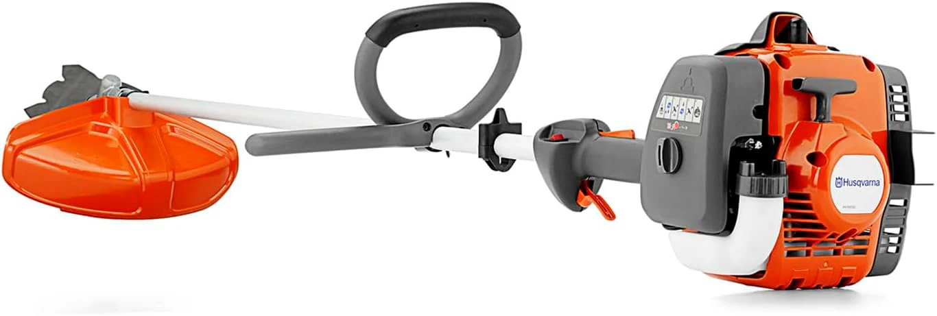 Husqvarna 122RJ Brushcutter, Multi-Purpose Gas Brush Cutter Tool with String Trimmer Head and Grass Blade, Includes Adjustable Harness for Additional Support, 970732503