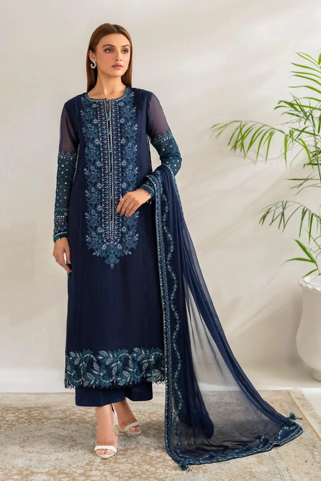 Sapphire Chiffon Suit