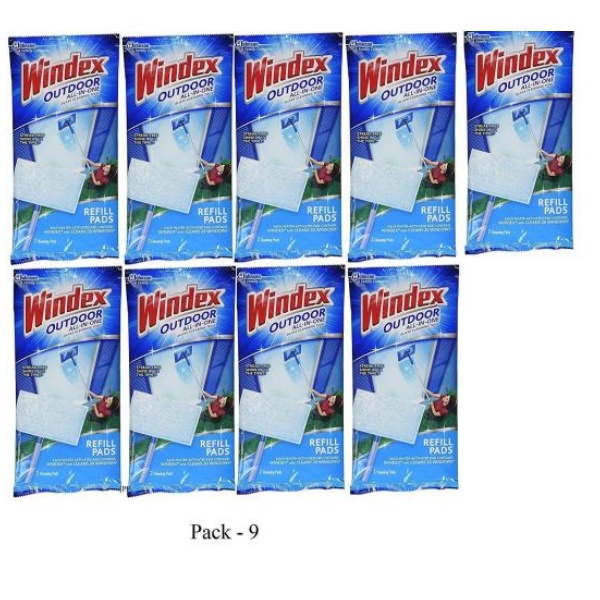 Windex Outdoor All-in-One Window Cleaner Pads (Refill, Pack - 9)