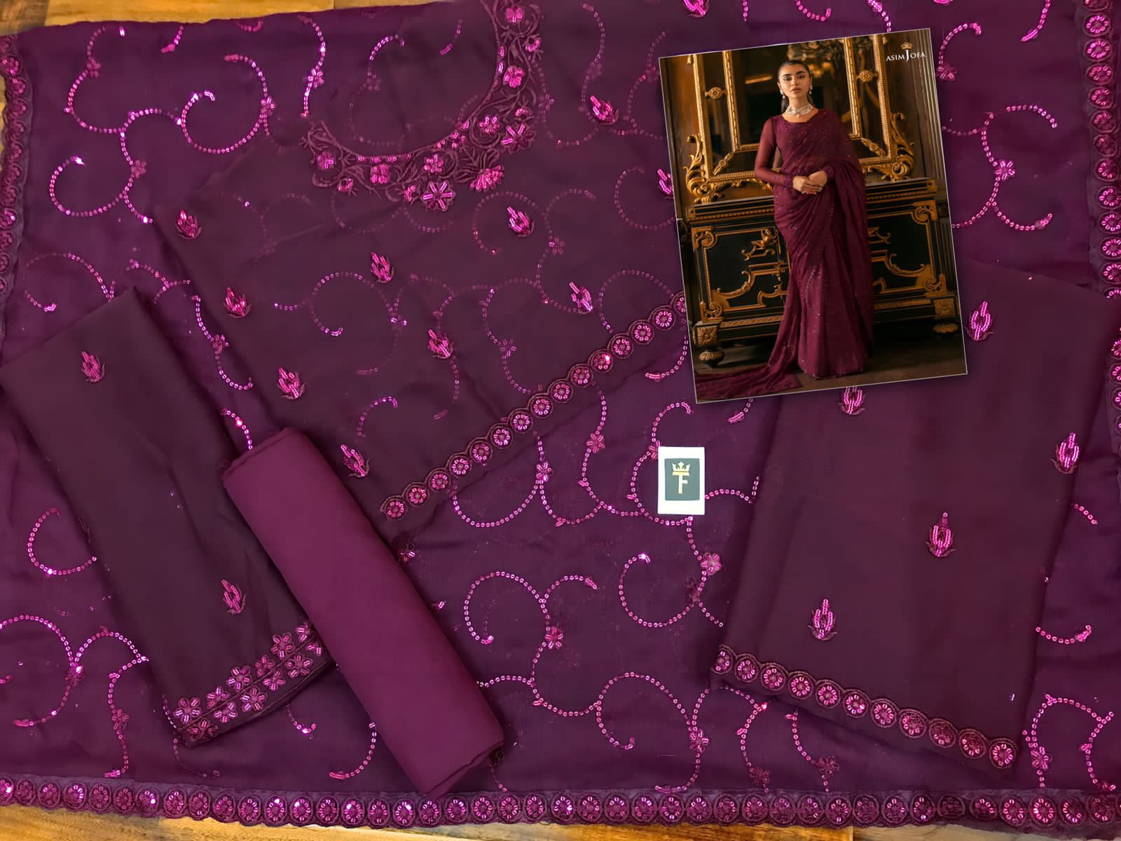 Asim Jofa Chiffon Saree