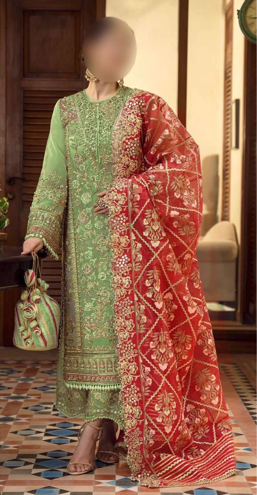 Crimson Organza Suit