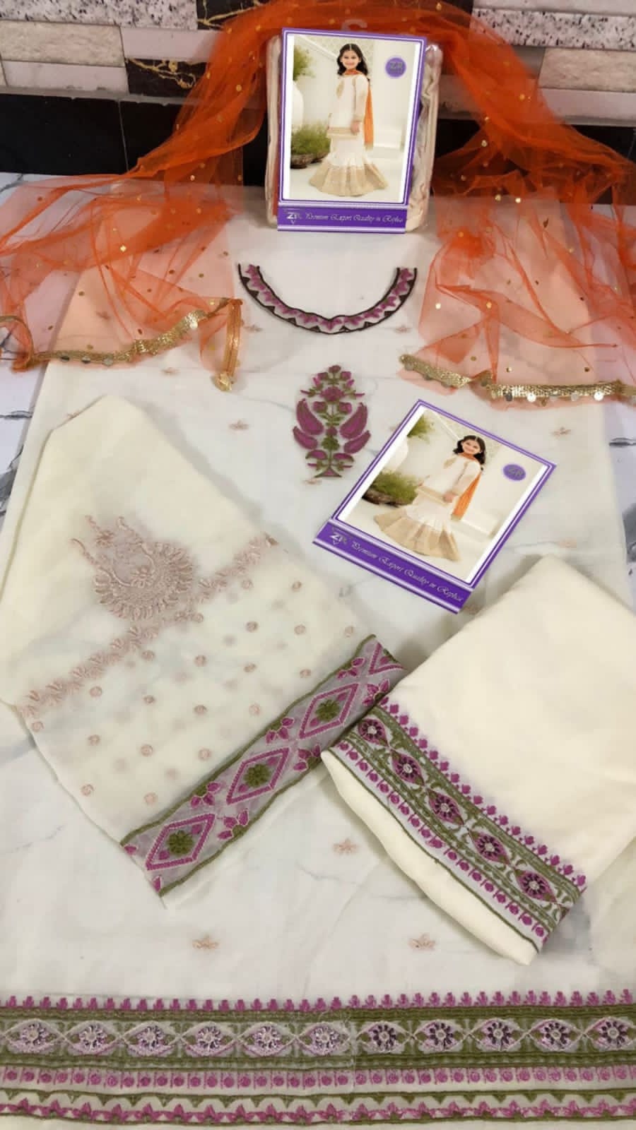 Embroidered Chiffon Suit