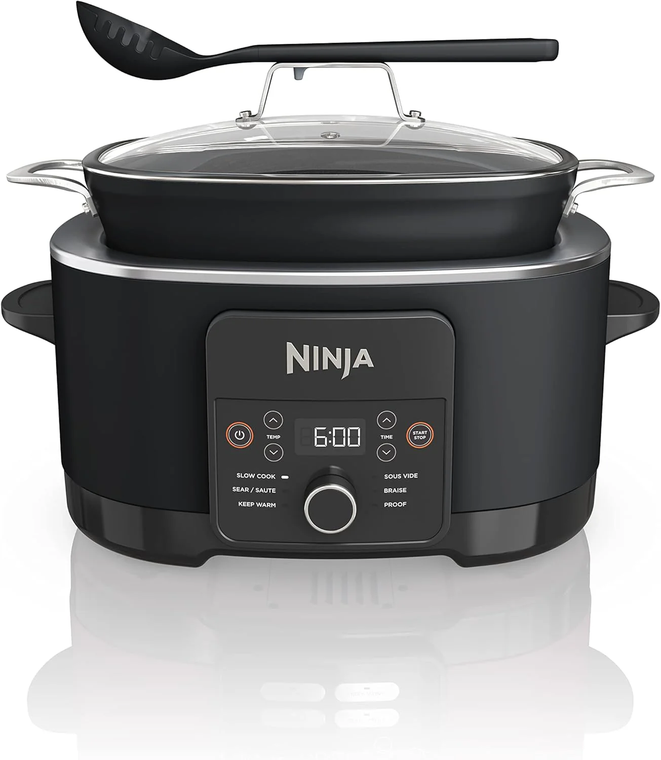 Ninja Slow Cookers 8.5-Quart Multi-Cooker with Dutch oven, steamer, glass lid with integrated spoon, nonstick and oven-safe pot