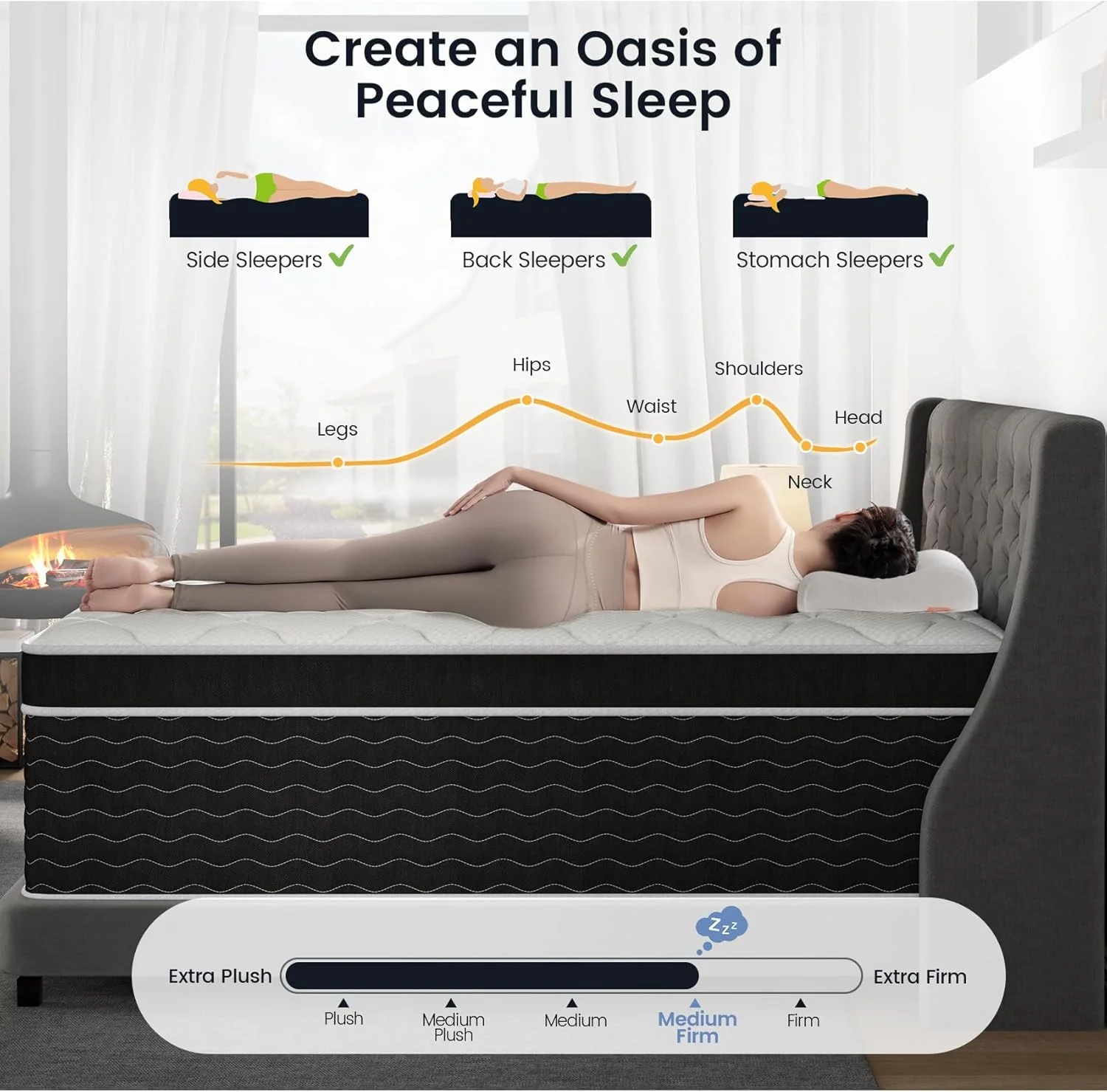 Full Size Mattress, 10 Inch Full Size Mattress in a Box, Medium Plush Hybrid Mattress