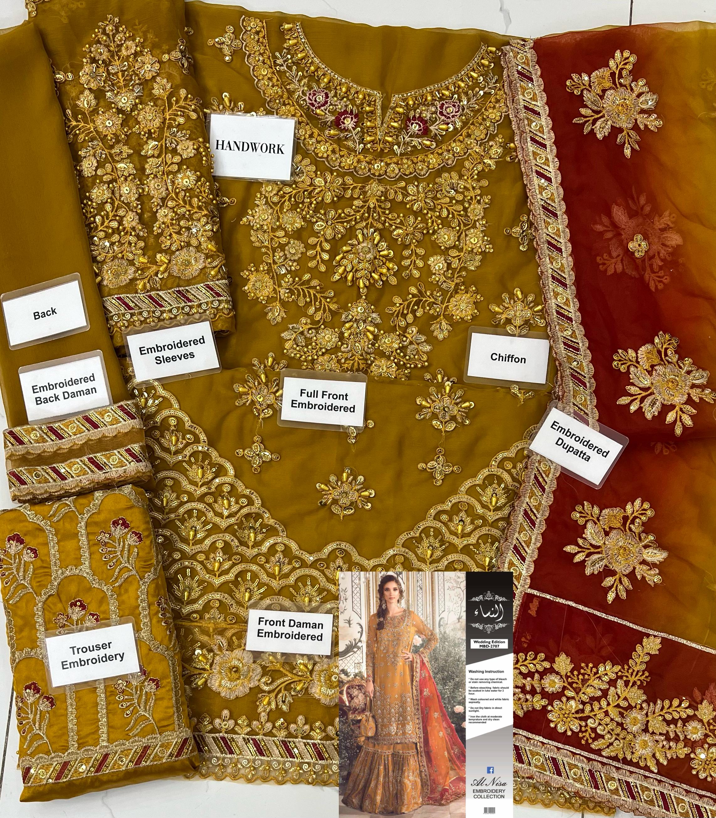 Maria B Chiffon Bridal Suit