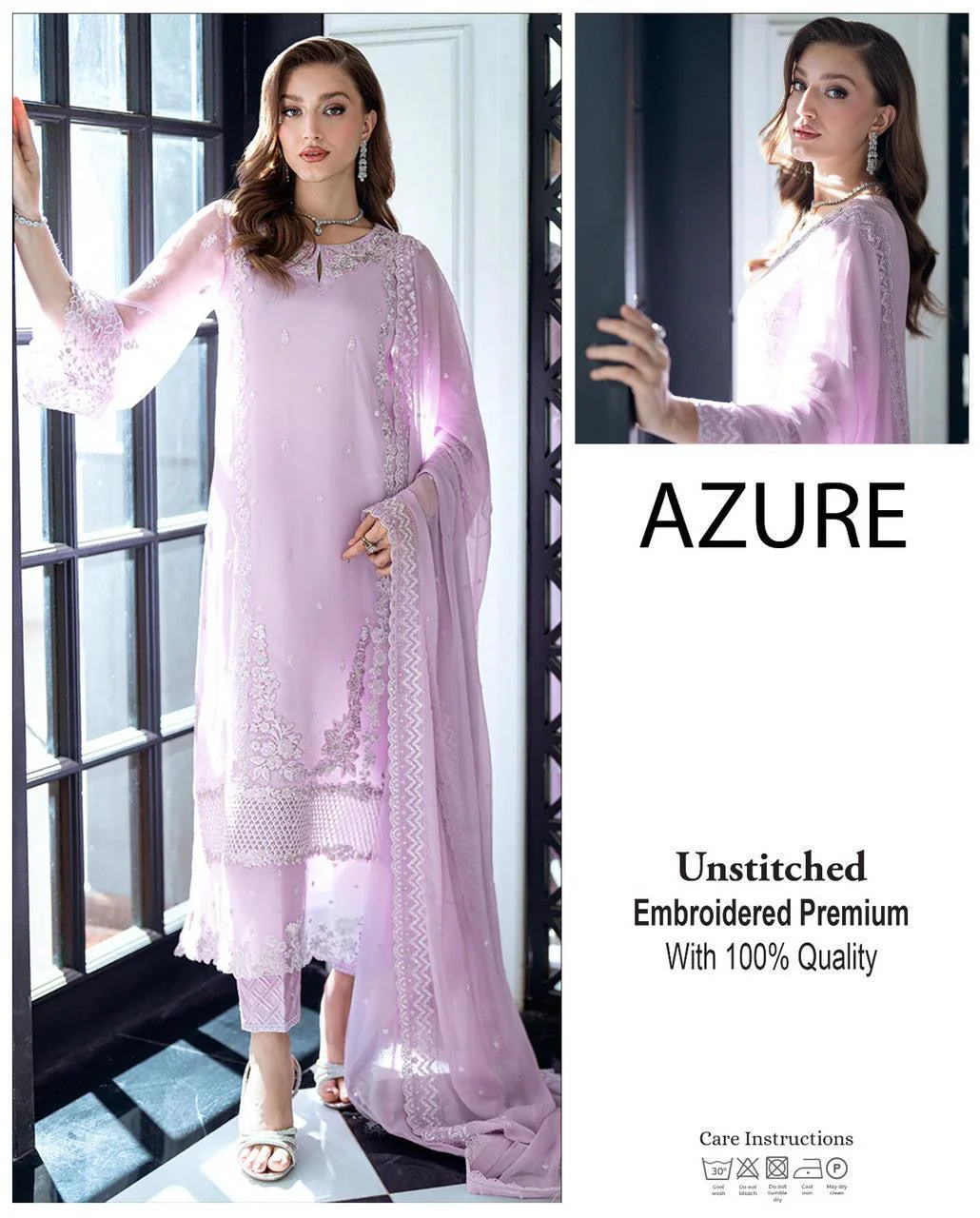 Azure Chiffon Suit