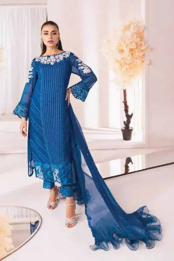 Azure Chiffon Suit