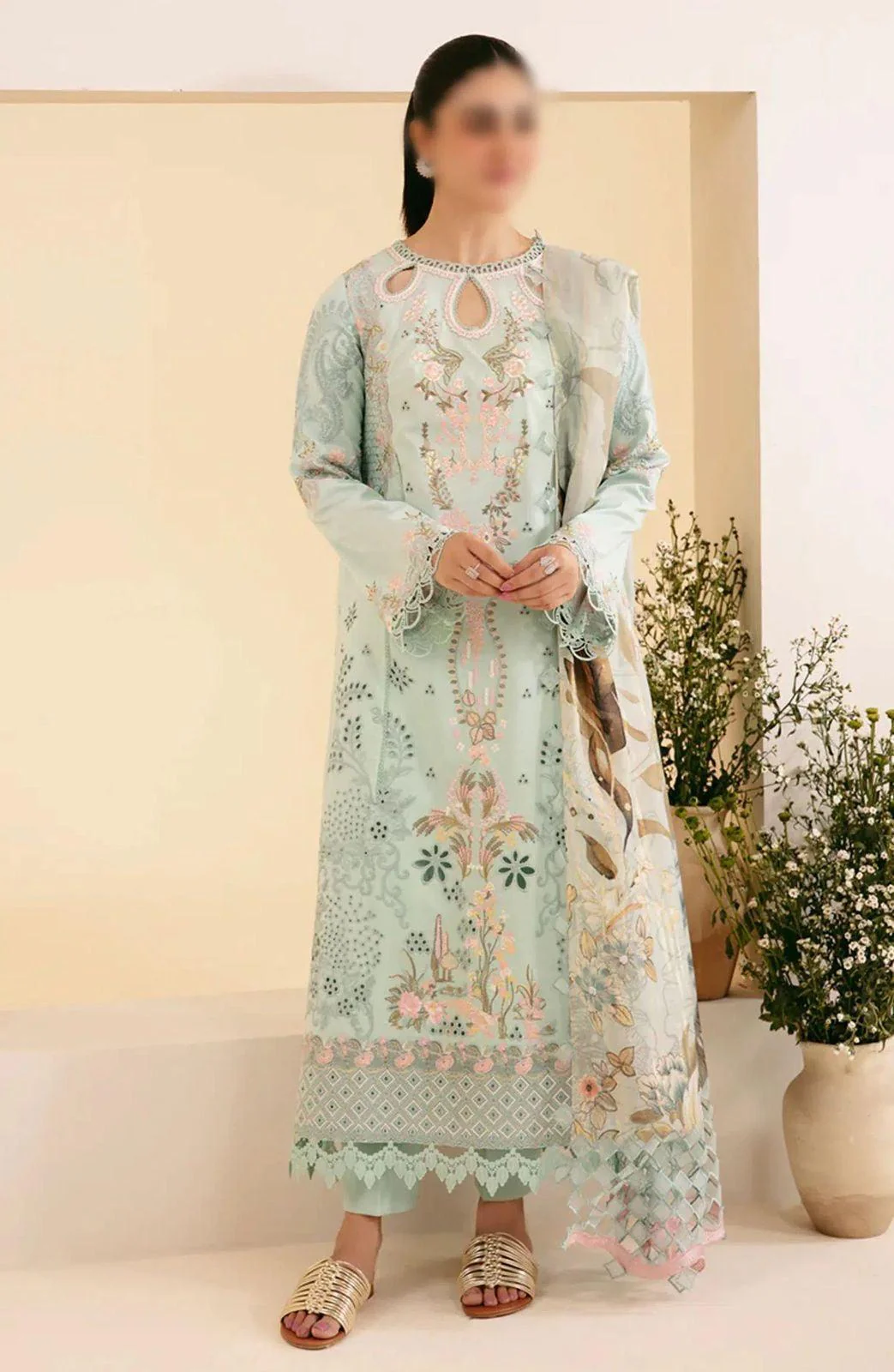 Qalamkar Cotton Suit