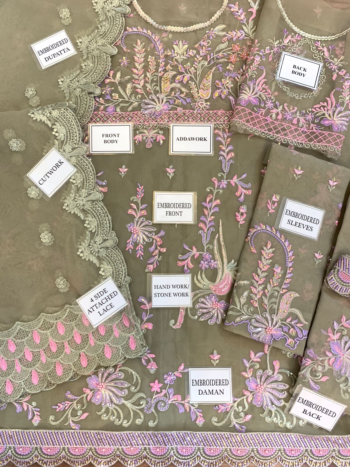 Qalamkar Organza Maxi