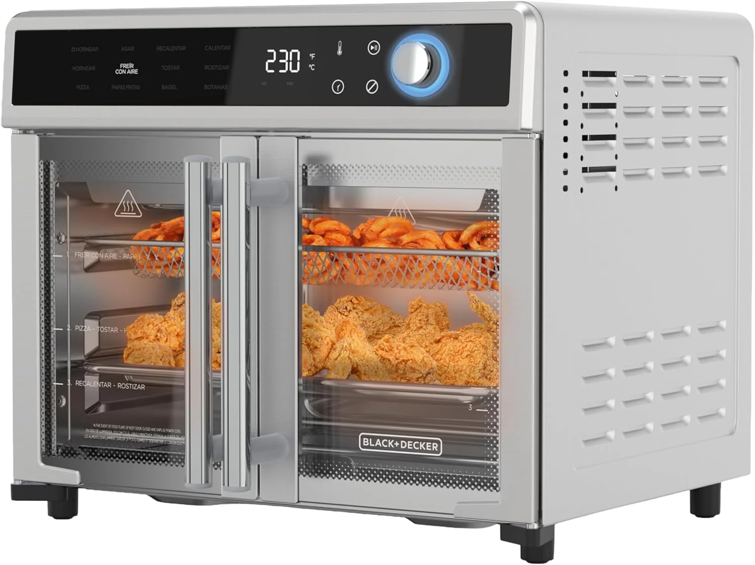 BLACK+DECKER Crisp 'N Bake Air Fryer Toaster Oven Combo, 12 in 1 Countertop Convection Oven Cooks Food Fast