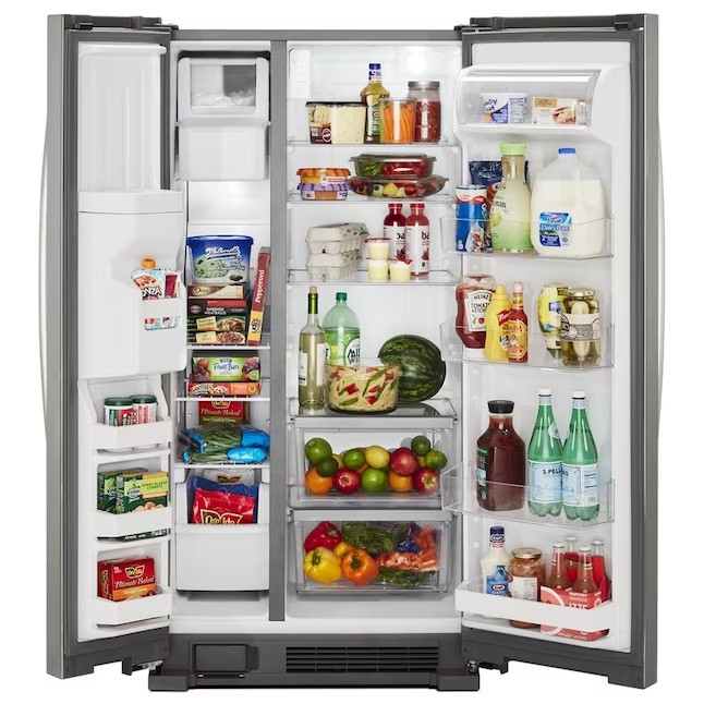 Whirlpool 24.6-cu ft Side-by-Side Refrigerator with Ice Maker (Fingerprint Resistant Stainless Steel)