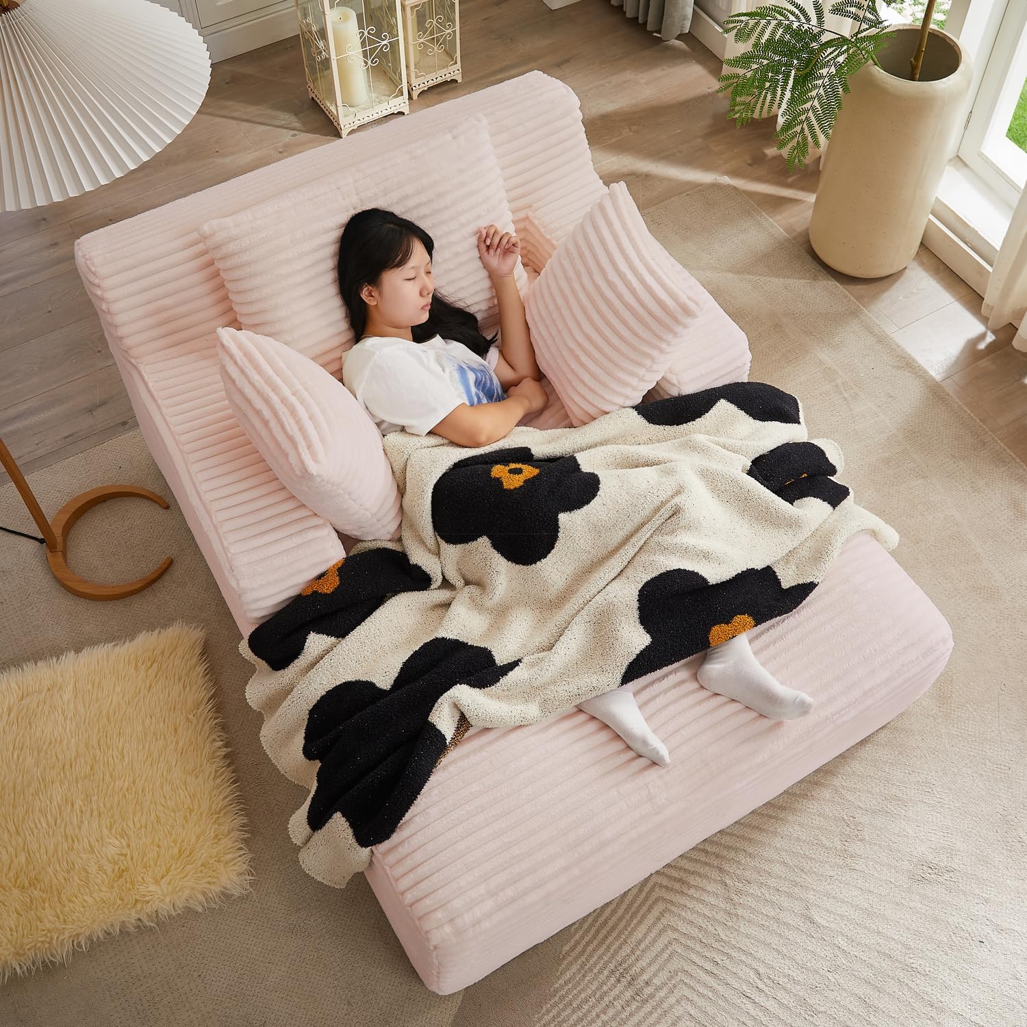 50-inch indoor recliner, oversized corduroy upholstered boneless sofa bed, deep sleeper sofa reading chair, cloud sofa, living room sofa