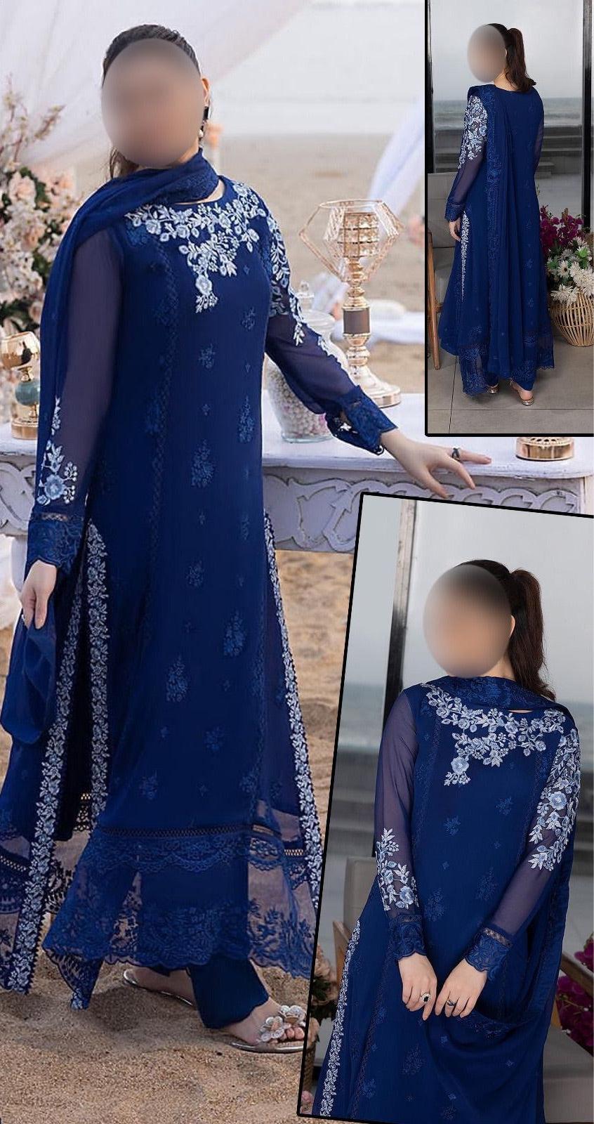 Azure Chiffon Suit