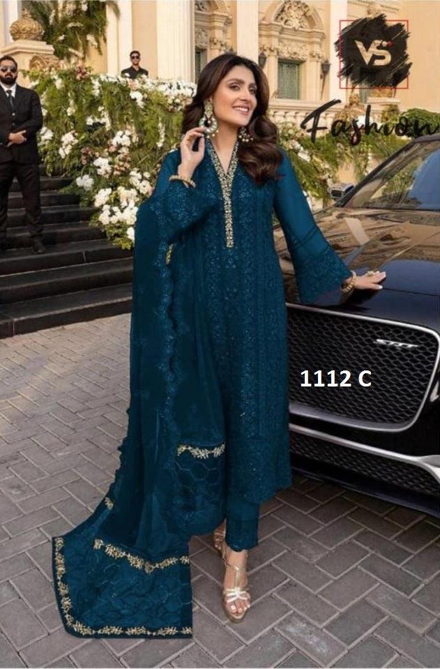 Azure Chiffon Suit