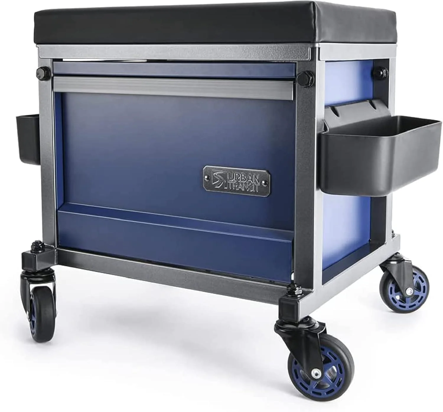Sidekick Heavy Duty Shop Stool - 500 Lb Capacity Rolling Stool for Garage & Workshop with Toolbox Storage & 360 Swivel Wheels