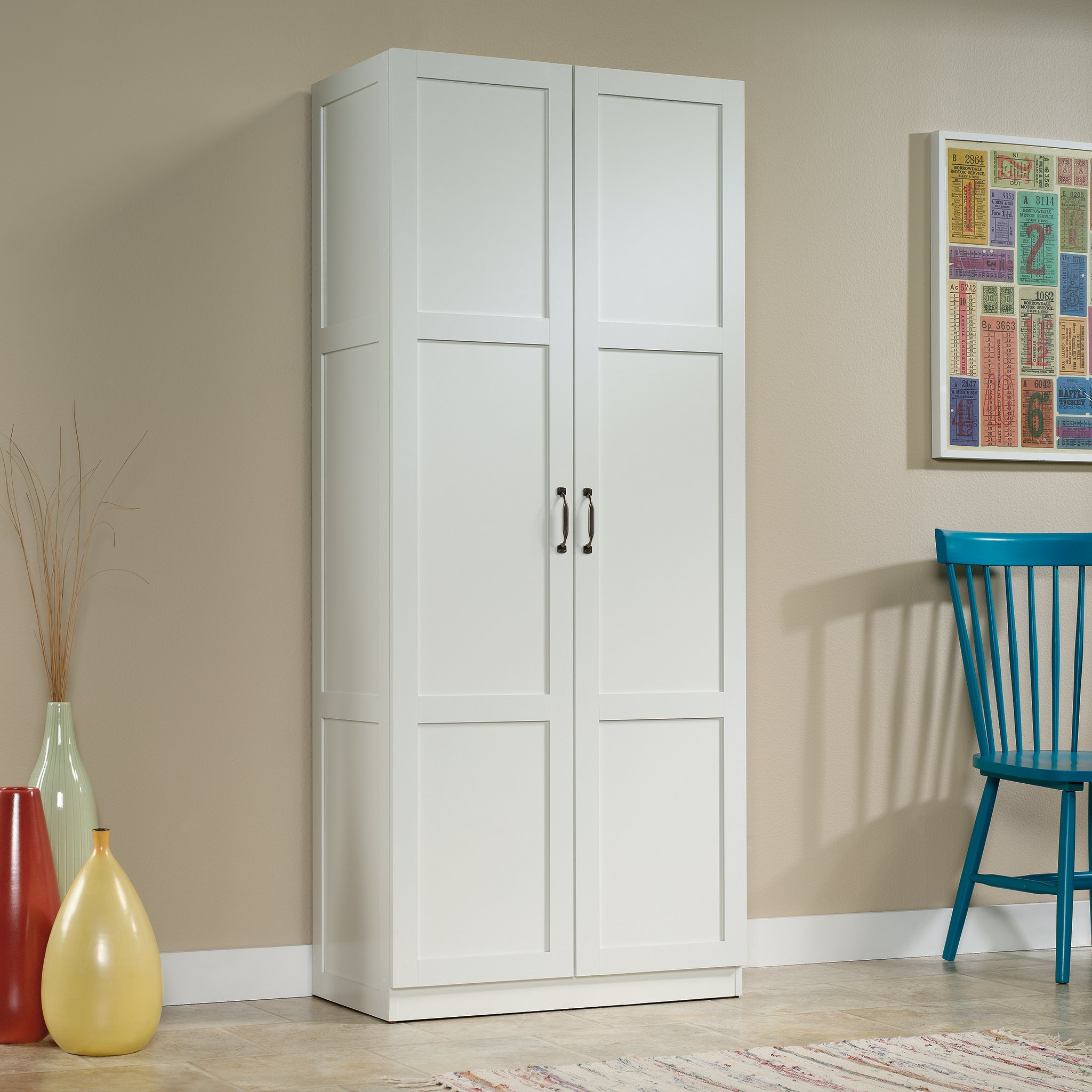 Sauder Storage Cabinet White Finish
