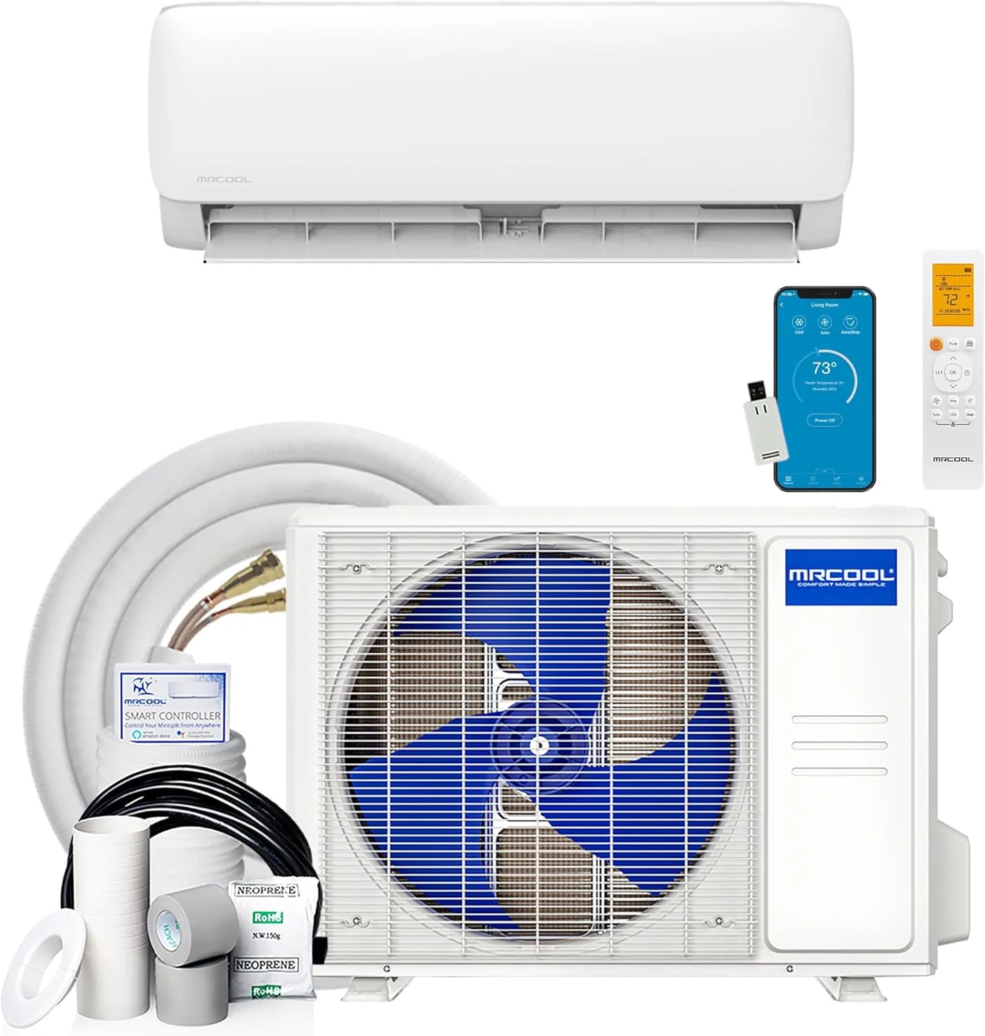 MRCOOL 24000 BTU 230V Ductless Inverter Mini Split Air Conditioner & Heat Pump System, Easy Pro Series - Wall-Mounted AC Unit w/Heating and Cooling for Home, Office & Commercial Space