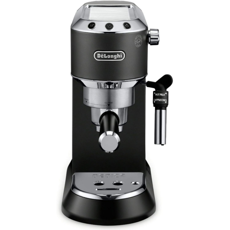 De'Longhi EC685BK Dedica DeLuxe Pump Espresso Machine with Premium Adjustable Frothing Wand, in matte black