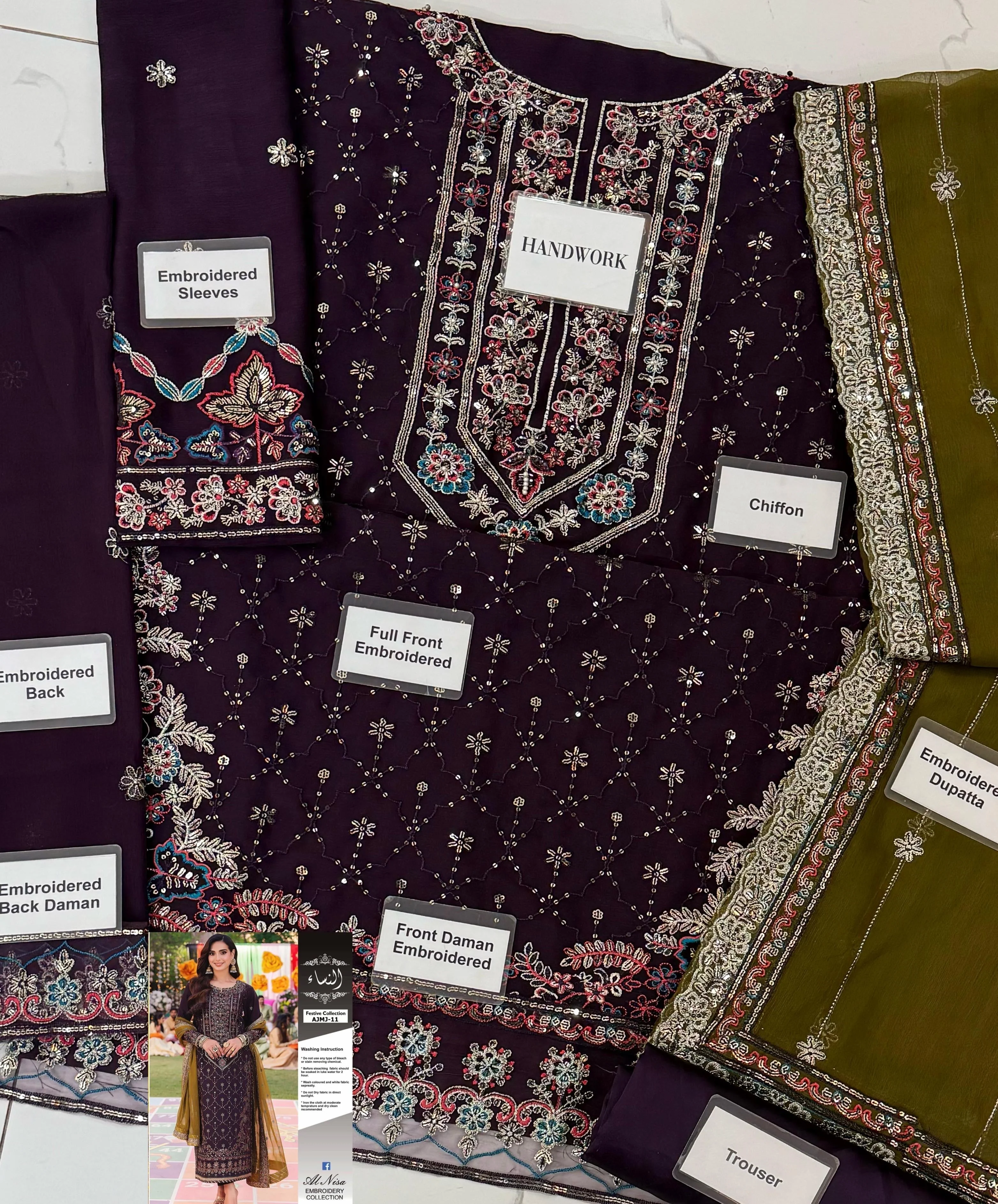 Asim Jofa Chiffon Suit